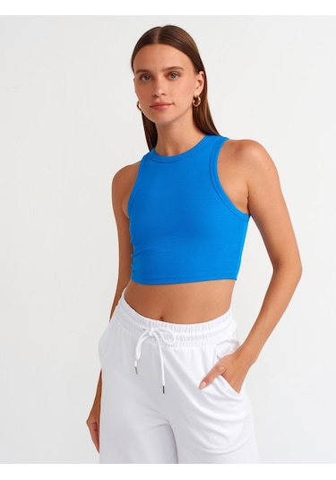 Dilvin Efektli Crop Top Saks