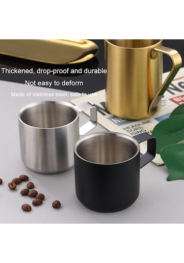 Cbtx 200 Ml 304 Paslanmaz Çelik Çift Katmanlı Yalıtımlı Kupa Çocuk Damla Geçirmez Su Bardağı Kahve Kupa Gümüş