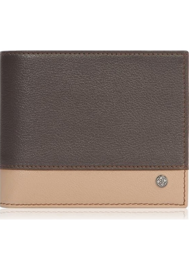 Cengiz Pakel Hakiki Deri Şerit Detaylı Yatay Erkek Cüzdan 27513 - Kahve/toprak Çok Renkli