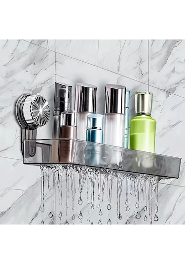 Willowhaven Gri Askılı Çok Katlı Banyo Rafı, Delme Gerekmez, Su Geçirmez Saklama Ünitesi Gri