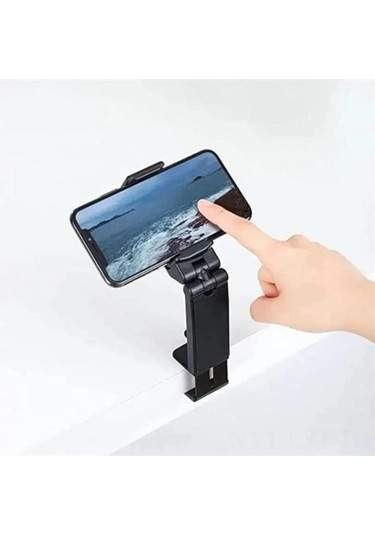 "evrensel Uçak Seyahat Telefon Tutucu: 360 Derece Dönebilir, Güçlü Kelepçeli, Seyahat Arkadaşı" Siyah Siyah