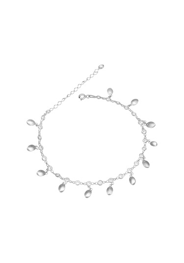 Brezza Lusso Jewelry Damla Pullu Sallantılı Full Taşlı Su Yolu Gümüş Kadın Ayak Halhal Gümüş