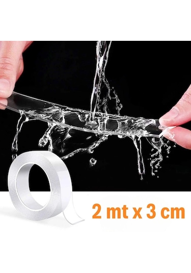 Ultra Güçlü Çift Taraflı 2 Mt X 3 Cm Nano Çift Taraflı Bant