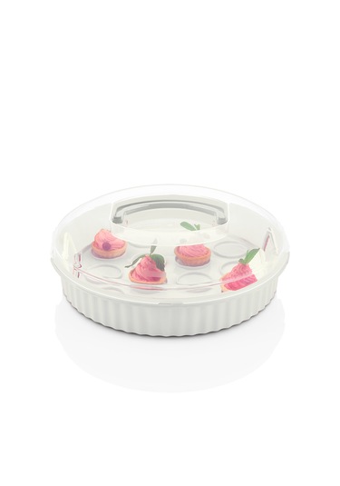 Pasta & Börek Muffin Kabı 3,8 L, Çok Amaçlı Saklama Kabı Beyaz