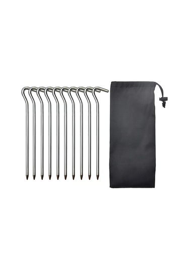 Monyee 10 Adet 18cm Aluminyum Çadır Çivi Seti - Kamp Ve Tente Uygun Rüzgar Teli Aksesuarı