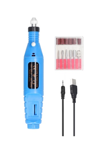 Singree Usb Şarjlı Mini El Taşlama Makinesi - 6 Taşlama Uçlu, Hız Ayarlı Manikür Aleti