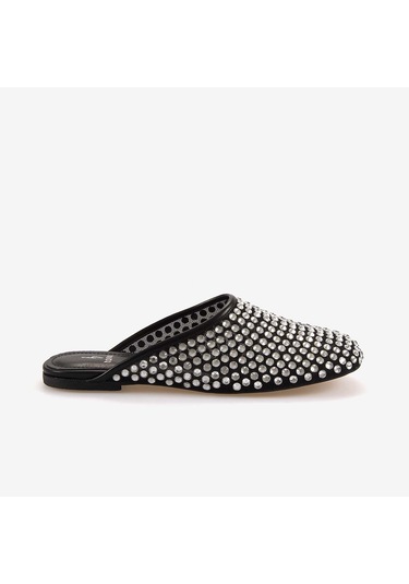 Kemal Tanca Taşlı Kadın Terlik T5 Siyah-gümüş Siyah - Gümüş