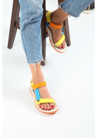 Imershoes Erkek Günlük Step Sandalet Düz Taban Cırtlı Spor Yazlık - 497212327 Siyah