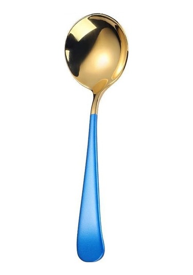 5 Renk Yüksek Kalite 1 Adet Zarif Kahve Kaşıkları Paslanmaz Çelik Tatlı Kaşıkları Mutfak Eşyaları Fash Mavi Mavi