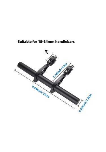 25 Cm Siyah Tüp Bisiklet Gidon Genişletici Dağ Bisikleti Bisiklet Far Raf Braketi Lamba El Feneri Tutucu Yurt Dışından A