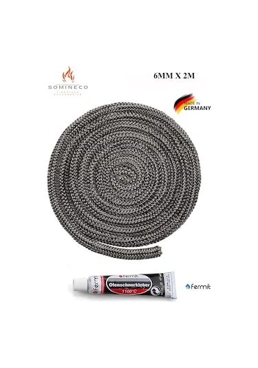 Ithal Yanmaz Soba Şömine Fitili 6 Mm X 2.5m Yapıştırıcı 17ml