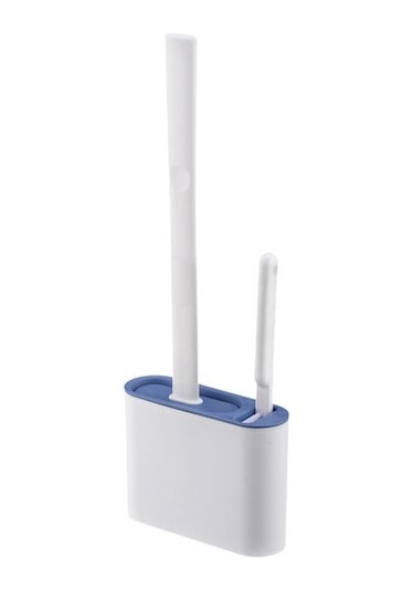 Mavi Duvara Asılı Tpr Tuvalet Fırçası Tutucu Setli Klozet Fırçası Duvar Tuvalet Çabuk Kuruyan Tutuculu Temizleme Fırçası