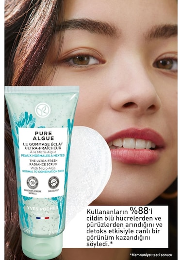 Yves Rocher Normal ve Kuru Ciltler İçin Pure Algue Prebiyotik Yüz Peelingi 75 ML