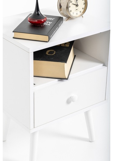 Flora Solo Komodin Beyaz