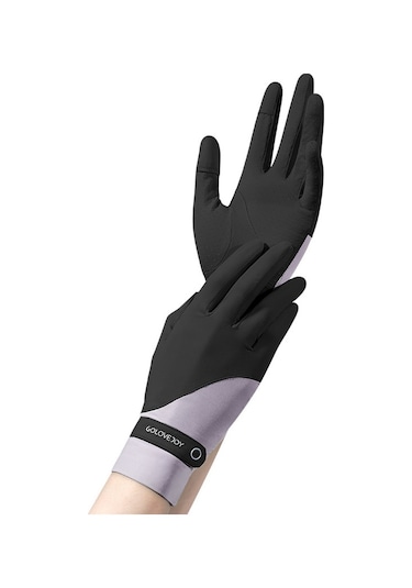 Golovejoy Xg58 1 Çift Kadın Uv Koruma Buz Ipek Çevirme Parmak Uçları Kaymaz Yaz Bisiklet Eldiveni