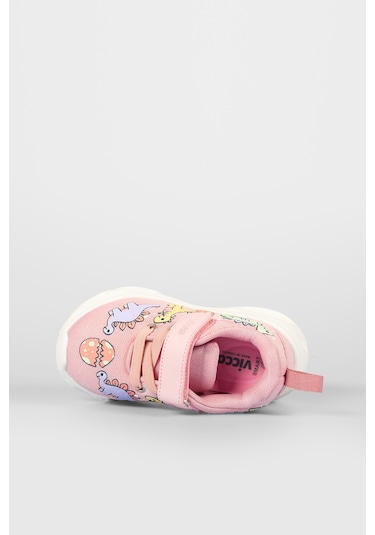 Vicco Dino Işıklı Kız Bebek Pudra Spor Ayakkabı Pudra