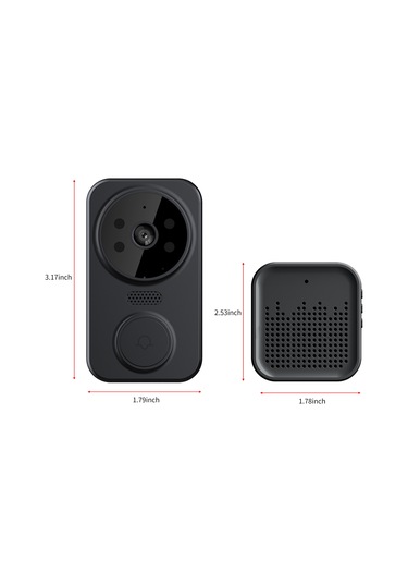 Ranyeek S3 Akıllı Görüntülü Zili: Kablosuz 480p Kamera, İki Yönlü Ses, Gece Görüşü, Wifi Konuşma, Ev Güvenliği Siyah