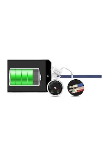 Apple Uyumlu iPhone Lightning Micro Usb Akıllı Şarj Data Kablosu Kırmızı