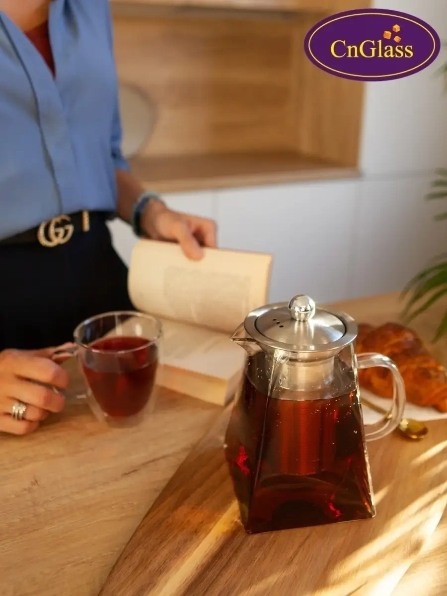 Cnglass Cam Demleme Çaydanlık Piramit 900 Ml 21405977 Beyaz