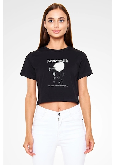 Adrift Behemoth Siyah Crop Top Tişört Siyah