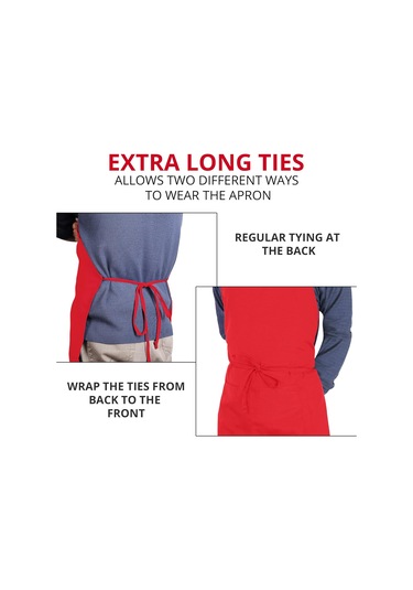 10 Paket 2 Cepli Ayarlanabilir Önlük, Su Ve Yağa Dayanıklı Kırmızı, 10 Paket Diğer