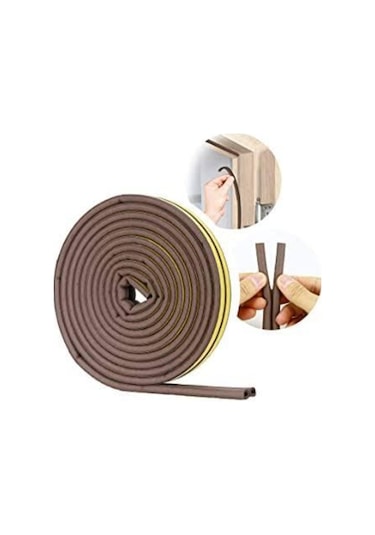 Kapı Pencere Kauçuk Izolasyon Bandı / Fitili Kahverengi 2x5 10 Metre
