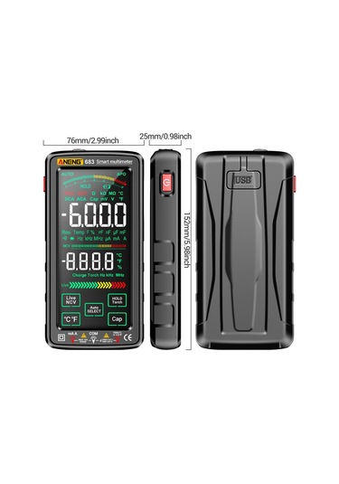 Aneng 683 Dokunmatik Ekran Ncv İndüksiyon Multimetre Dijital Yüksek Hassasiyetli Akıl Aralığı Yanmaya Dğ. Ölçüm Cihazları 44773543