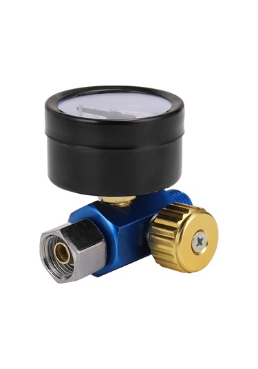 Symbee 1/4" Gevşek Bağlantılı Metal Hava Filtresi Ve Ayarlı Basınç Regülatörü - Mavi Manometre İle Viskoz Akış Kontrolü