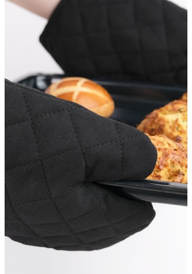 Yanmaz Ve Isıya Dayanıklı Fırın Eldiveni 2 Eldiven Siyah