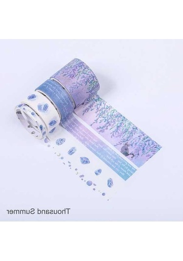 Pazly 4 Rulo 3 Genişlik Washi Bant Seti - Dekoratif Maskeleme Bandı El Sanatları İçin: Scrapbooking, Planlayıcı, Hediye
