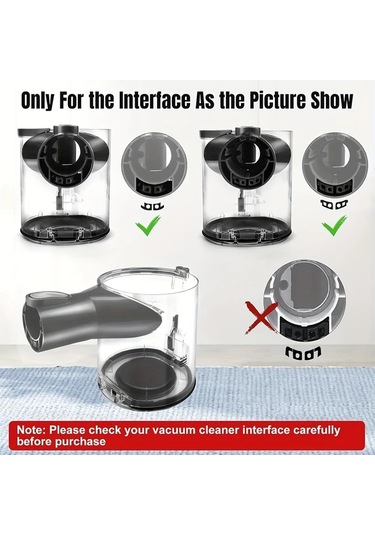 Motion003 V6 Dc58 Dc59 Dc62 Dc74 Toz Haznesi Yedek Parca A Veya B Arayuzlu Sefaf Plastik Vakum Temizleyici