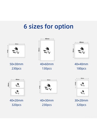 Skycity Islak Suya Dayanıklı Termal Etiket Kağıdı 40x20mm 320 Adet, B11/b21/b3s Yazıcı Uyumlu, Yırtılmaz不干胶etiketler, Ev Ve İşletme Kullanıma Uygun