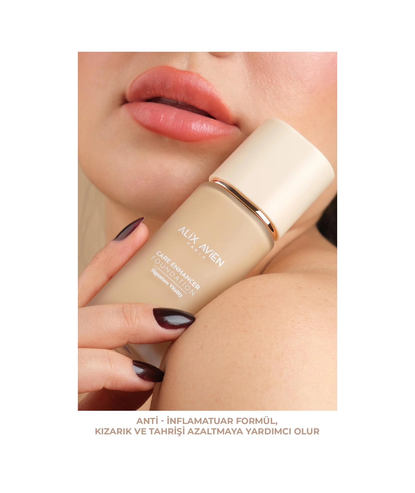 Alix Avien Kırışıklık Karşıtı Nemlendirici SPF30 Parlak Bitişli Fondöten Care Enhancer 812 Soft Peach