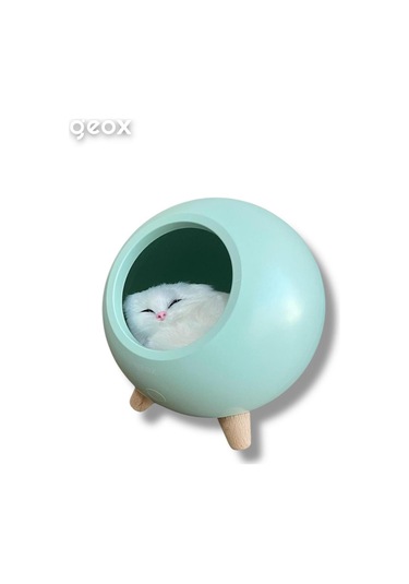 Geox Little Pet House Masa Lambası, Gece Lambası, Abajur, Yeşil