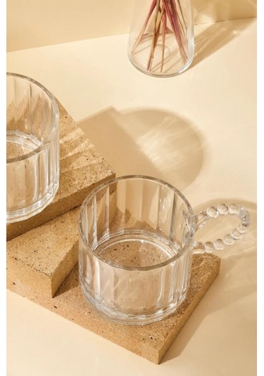 Kapris Boncuk Kulplu Cam Kupa 2'li 250 ML