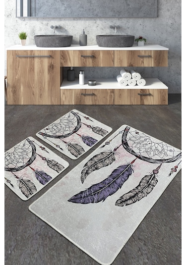 Parast Banyo Halısı Djt 3 Lü Set Çok Renkli