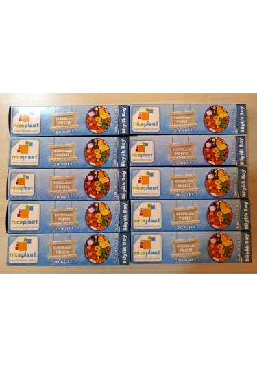 Niceplast Buzdolabı Poşeti Büyük Boy 10 x 20'li 30 x 45 CM