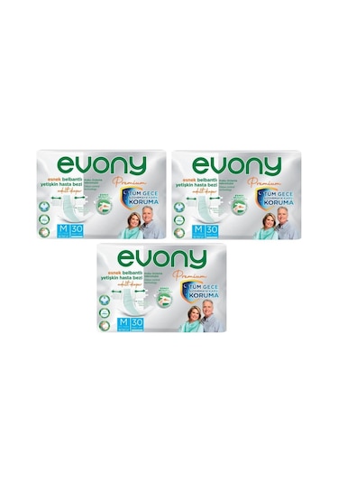 Evony Premium Belbantlı Orta Medium M Hasta Bezi 90 Adet
