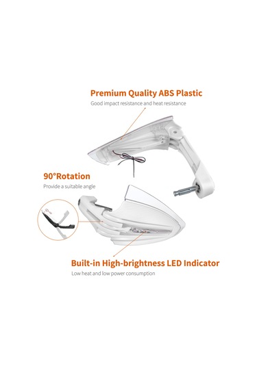 Teltree Motorcycle Universal Led Sinyal Lambalı Saçma Ve Rüzgar Engeli, Ppli Beyaz Koruyucu Kolluk