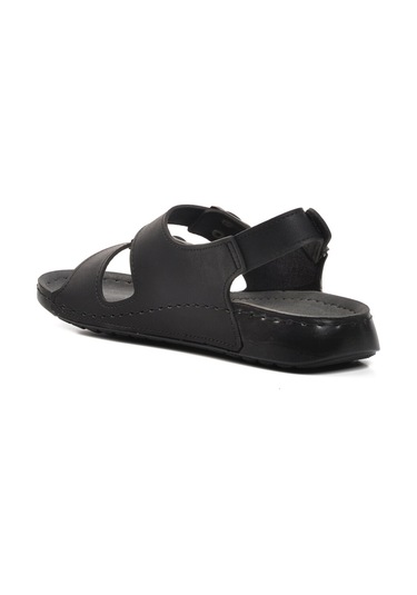 Siyah Erkek Düz Sandalet 80-954 M Siyah