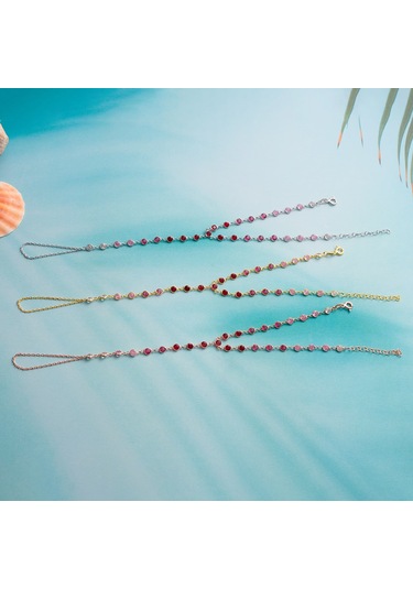 925 Ayar Gümüş Kırmızı Renk Geçişli Tamtur Şahmeran Altın