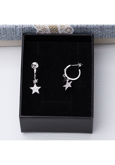 Yıldız Model-2 925 Ayar Gümüş Zirkon Taşlı Kadın Küpe Gümüş