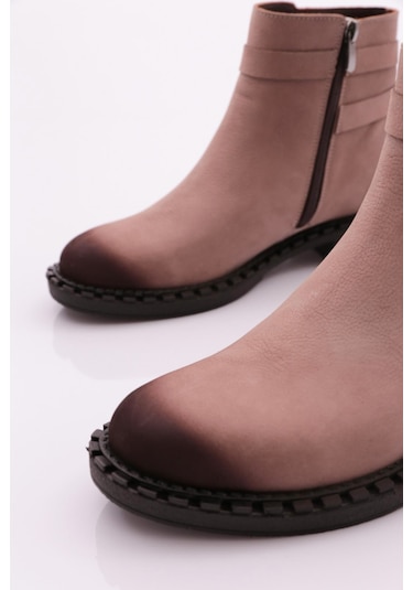 Dgn 050 Kadin Yani Kemerli Klasik Bot 050-2495-R1908 Vizon Nubuk