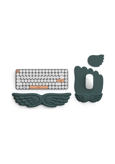 Bilek Destekli Klavye Ve Mouse Pad, Bilek Ağrısını Gideren Bilgisayar Aksesuarları Koyu Yeşil