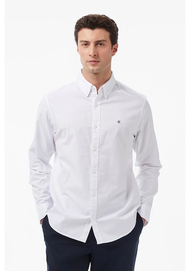 Calvin Klein Jeans Erkek Uzun Kollu Klasik Düz Oxford Beyaz Gömlek Lv140em125-yaa Beyaz