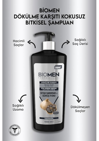 Biomen Siyah Sarımsak&Gümüş Losyonu Dökülme Karşıtı Şampuan 1 L