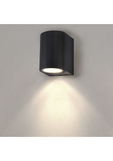 5 Adet 7 Watt Amber Işık Ledli Tek Yönlü Iç Ve Dış Mekan Aplik Siyah