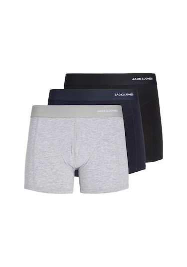 Jack & Jones Erkek 3'lü Bambu Boxer Paketi - Gabriel - 12291864 Siyah