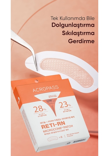 Retinol Ve Pdrn Mikro İğneli Göz Altı Ve Nazolabial Çizgi Reti-rn Microcone Patch Slim 6 Lı