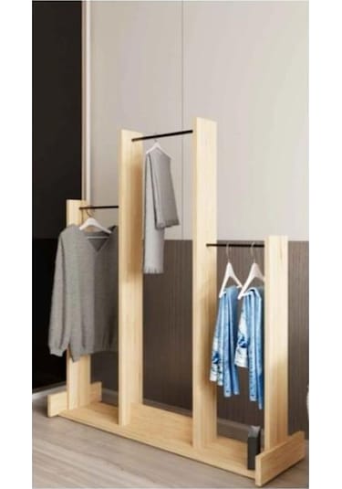 Decormet Salvitor 3lü Elbise Askısı Safir Meşe Çok Renkli